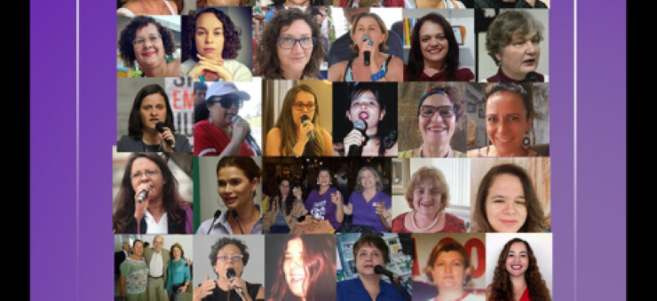Fenajufe homenageia mulheres do corpo diretivo atual e ex- diretoras com painel fotográfico histórico