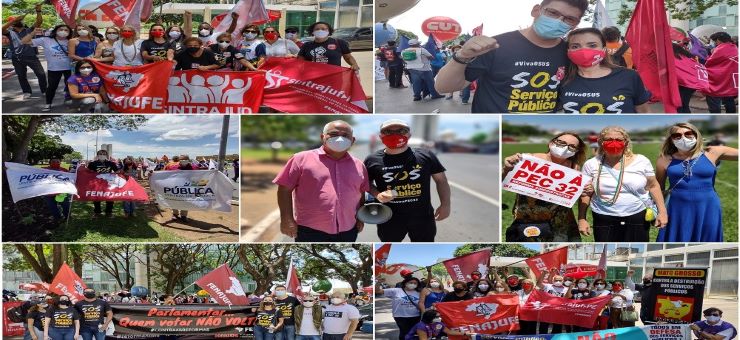 Ato pelo Dia do Servidor toma Esplanada dos Ministérios e manda recado: não à PEC 32
