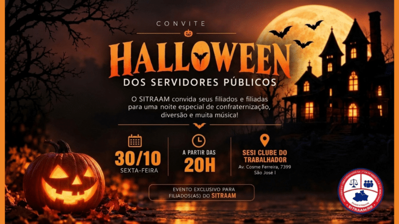 SitraAM/RR prepara Halloween dos servidores públicos com música, jantar e open bar
